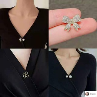 🔥臺灣出貨🔥【店鋪熱銷】防走光胸針女扣針腰圍改小收腰神器珍珠別針簡約固定衣服百搭配飾