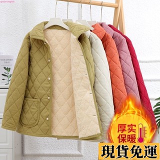 ✨低價免運✨保暖新款短款中老年媽媽休閑寬松外套棉衣加絨棉服棉襖