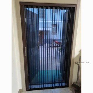 【嚴選精品 限時特惠】金剛網折疊紗門防盜防蚊蟲寵物高鐵軌隱形伸縮鋁合金推拉式紗窗門