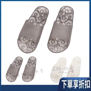 【臺灣熱賣】粉漾花瓣排水拖鞋-黑 白 排水快乾 浴室拖 透明拖 果凍拖