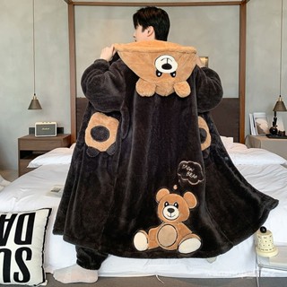 珊瑚絨浴袍 睡袍 睡衣 男士浴袍 珊瑚絨睡衣 加絨浴袍 加厚浴袍 家居服 男生睡袍 法蘭絨浴袍 法蘭絨睡袍 長款浴袍