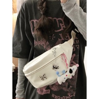 環球小鋪 韓版多way斜挎包 可肩背/側背/郵差包三用 小眾設計感少女學生胸包女韓版簡約純色斜挎包休閒百搭運動風腰包