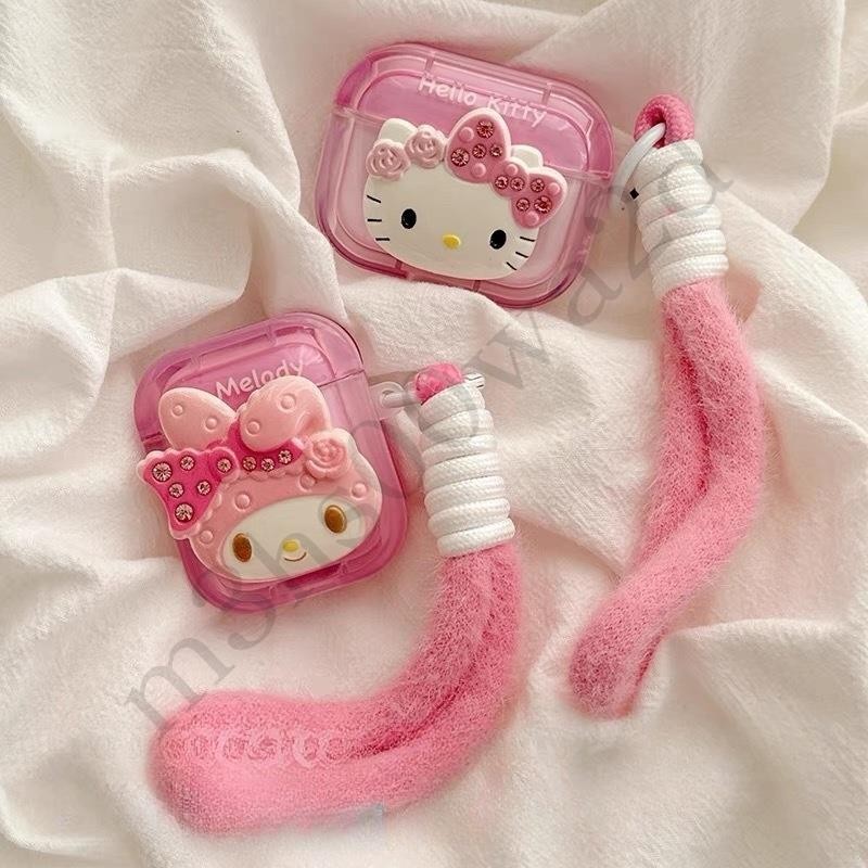 少女美樂蒂 Kitty 耳機套 Airpods pro 4代 防摔保護套 3代耳機殼 1/2代 4代耳機保護殼