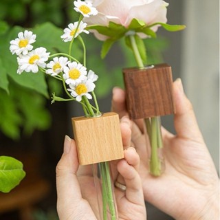 冰箱貼自粘小花瓶玻璃花瓶複古免打孔冰箱墻麵裝飾原木辦公裝飾家