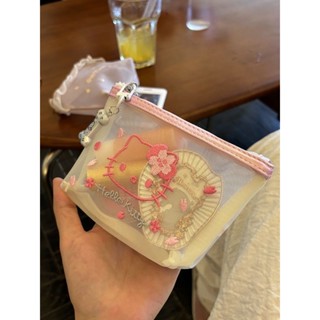 🔥便攜化妝袋 化妝包 日係小包 可愛kitty包 卡通化妝包 姨媽巾收納包 通懃耐臟包 網紗櫻花刺繡包 便攜拉鏈包