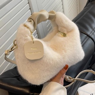 🔥Fashion🔥新款毛絨包手提包女新款時尚毛毛手提斜挎包毛茸茸包甜美 肩揹包 單肩斜挎包 單肩包 側揹包 包包女