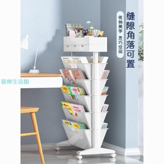 【喜樂生活館】書架置物架落地家用簡易繪本架移動兒童書桌旁小書櫃收納架