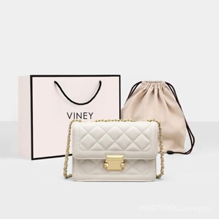 Viney2025新款真皮時尚斜挎包輕奢百搭款小包通懃女包單肩鏈條包