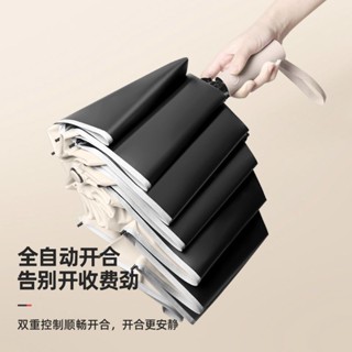 自動晴雨傘 折疊反向傘 全自動20骨反向雨傘女折疊雙龍骨晴雨太陽防曬防紫外線男遮陽傘 遮陽傘 黑膠傘