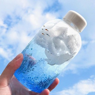 🔥臺灣嚴選🔥ins風玻璃杯女學生創意便攜夏天水杯簡約個性清新潮流森系大杯子熱賣精品💋