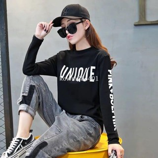 服裝🌈長袖上衣 t恤女裝ins半高領上衣2024秋季新款寬鬆打底衫長袖春秋百搭衣服潮