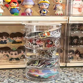 壓克力轉盤 小立牌旋轉多層收納盒亞克力咕卡展示架桌麵樂高積木小顆粒整理架 D6SI