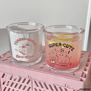 【魔法雜貨鋪】400ml 韓風耐熱玻璃杯 水杯 可愛杯子 咖啡杯 燕麥杯 牛奶杯 早餐麥片杯 冷萃咖啡杯