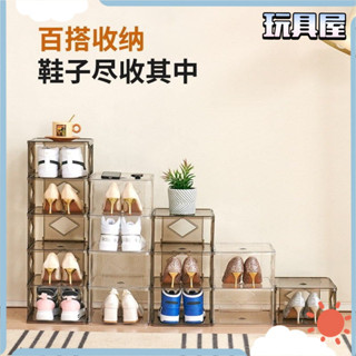 【全臺最低✨免運】亞剋力網紅透明簡易型安裝家用多層架子宿捨臥室鞋櫃防塵收納神器