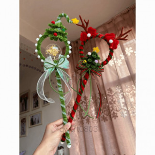 拼全臺灣最低價！扭扭棒聖誕手杖diy材料包 自製聖誕節髮箍氛圍禮物送朋友閨蜜禮物 交換禮物 聖誕節手工玩具 上班打發時間