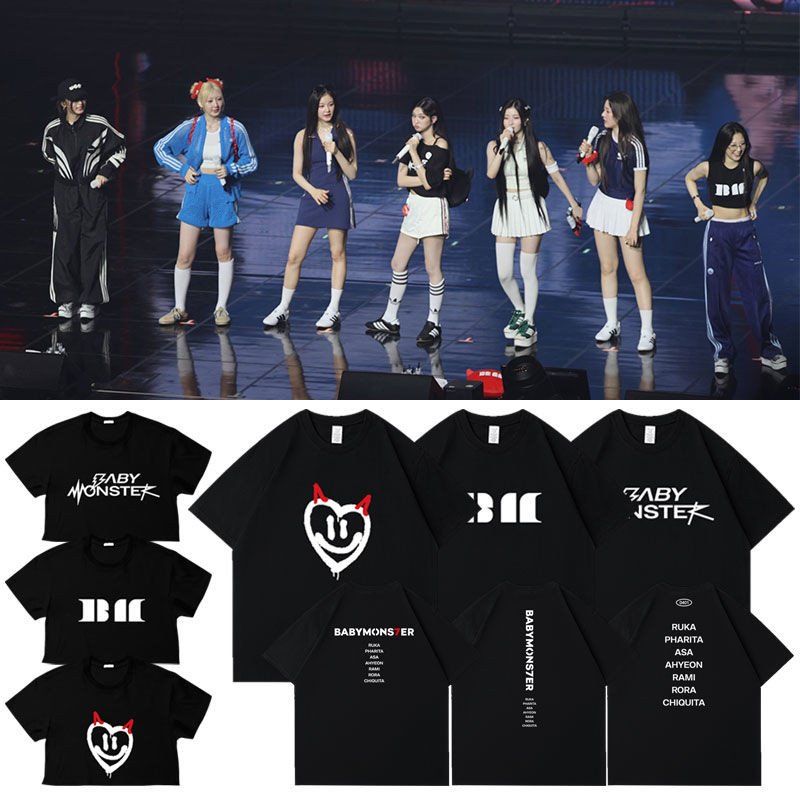 BABYMONSTER SeeYouThere首爾演唱會週邊衕款短袖T體恤寬鬆上衣服