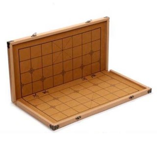 【折疊收納】中國象棋收納盒空盒皮連盤象棋棋盒折疊象棋盤木質折疊象棋盒大號 多趣美桌遊