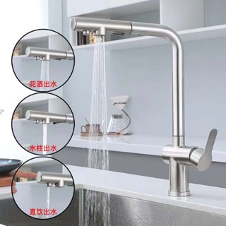 🌸臺灣出貨🌸304不銹鋼廚房水龍頭RO抽拉式水槽龍頭冷熱混合飲用水龍頭多功能廚房水槽龍頭家用