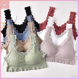 🌸優選精品🌸新款V領蕾絲美背裹胸無鋼圈少女性感抹胸內衣防走光運動打底背心L3