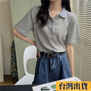 臺灣限時低價（免運）夏季新款 短袖T恤 特大碼胖mm 冰絲T恤女 短袖寬鬆設計感2-300斤 遮肉顯瘦Polo領上衣 韓