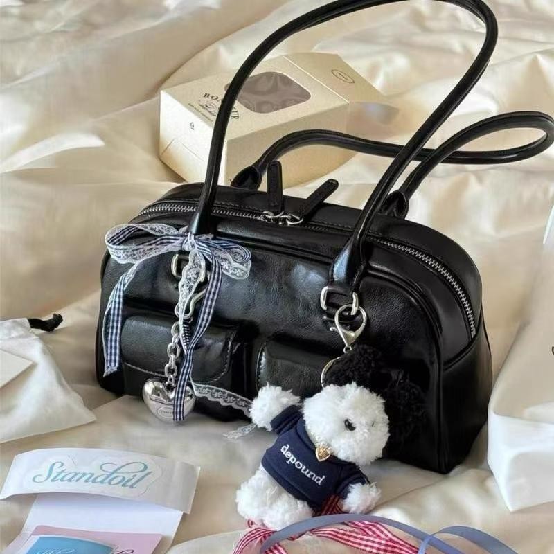 🔥現貨當天出🔥 韓國包包 保齡球包包 單肩包女 肩背包 法棍包 腋下包 波士頓包大容量 通勤包 手提包 單肩包 女生包包