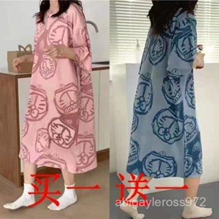 熱賣💕【買一送一】睡裙女夏季韓版睡衣短袖學生可愛大碼家居服中長款夏💕Bine精選💕 NNPY