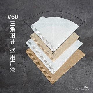 手衝咖啡過濾紙錐形原木漿V60漏鬥美式咖啡機滴漏濾紙1-2/2-4人份