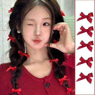 🔥臺灣出貨🔥【6萬人收藏】可愛網紅紅色蝴蝶結髮夾百搭小號髮卡過年頭飾甜美碎髮劉海夾對夾