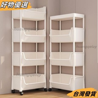 【限時特賣】❤可移動書架置物架兒童玩具收納架多層家用小推車帶輪落地簡易書櫃 9U4R