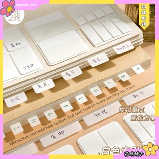 🌸花旗精品🌸新品三年二班白色透明索引貼有粘性書籤標記貼可書寫便籤貼紙辦公用學生用考研引索貼標籤紙防水留言便利貼備忘錄