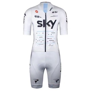 短袖騎行服套裝 SKY連體服山地天空短袖騎行公路套裝男女夏季車隊自行車透氣夏季騎行服 新款