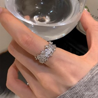 【萬能單品】【30天熱銷1507件】璀璨星空~精緻輕奢超閃滿天星滿鑽鋯石戒指女ins小眾設計感食指戒