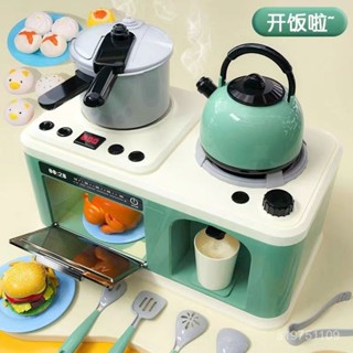 臺灣熱銷｜【4083人按讚】模擬冒煙禮物男孩女孩幼稚園做飯多功能兒童廚房玩 具模擬微波爐｜