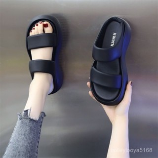 JOJO時尚女裝店⭐ 臺灣出貨真皮拖鞋女2025年新款時尚厚底一字拖外出防滑軟底休閒沙灘涼拖女