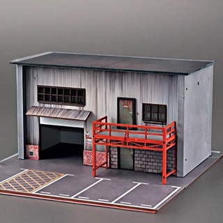 有貨 車模場景 車模停車場 模型展示 1:64模擬美式汽車修理廠場景車模停車庫微縮模型拼裝小屋擺件收藏新款
