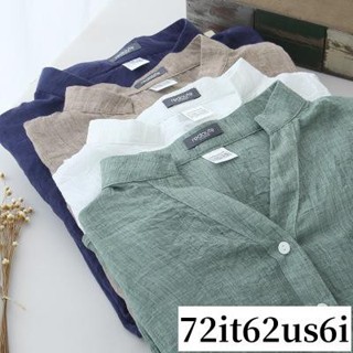 免運A🔥 亞麻防曬衣 女夏季 薄款透氣 文藝七分袖 棉麻襯衫 外穿大碼 外套潮 微透 天絲 寬鬆 涼感罩衫YF