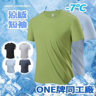 Brrr...ONE牌同廠 夏日必備冰絲短T 微彈冰絲速乾衣 涼感T恤 運動速乾衣 運動排汗衫 運動上衣 薄款短T 男生