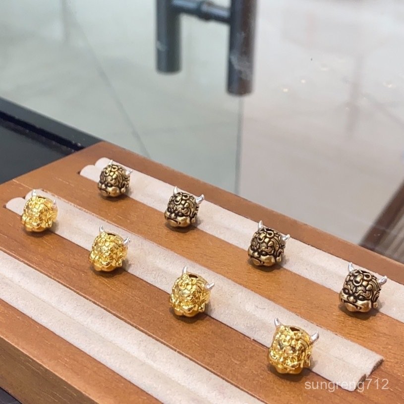 純銅金角 銀角麒麟文玩配件手工diy手串手鍊時尚飾品配飾SH1521FPCL