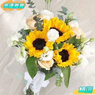 【驚喜】婚禮花 拍照新娘結婚婚禮韓式手捧花模擬玫瑰花拍照道具家居擺件花束 影樓婚紗攝影旅拍 婚禮捧花假花