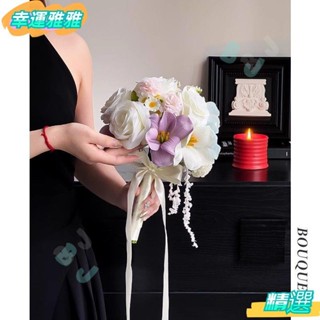 【驚喜】登記訂婚仿真花玫瑰手捧花束新娘結婚畢業季假花拍照攝影道具