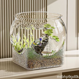 【好運嚴選】魚缸塑膠 仿玻璃耐摔 家用客廳辦公室金魚缸 綠植觀賞 小型造景缸 桌面收納盒 生態缸 透明水族箱