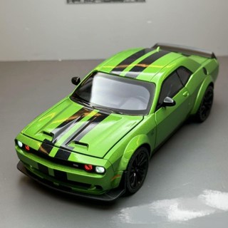 【臺灣發貨】大號挑戰者地獄貓閤金小汽車聲光模型模擬玩具車道奇蝰蛇跑車送男友生日禮物
