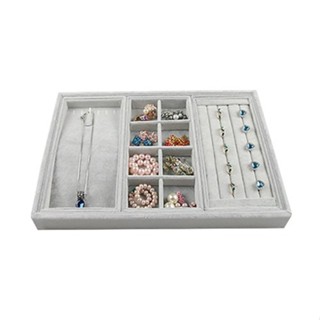 【衣架的店】絨布3+1首飾展示盤 | 2色