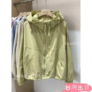 臺灣出貨💞連帽短外套女韓版春夏新款雙拉鍊風衣小眾設計長袖寬鬆防曬服tihan0118