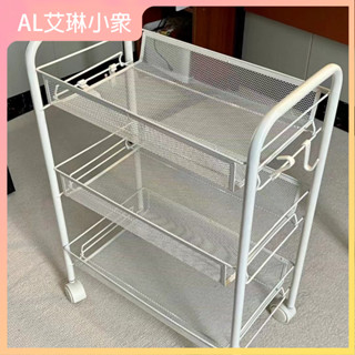 AL落地式鐵藝廚房置物架浴室多層可移動小推車收納架多功能儲物貨架