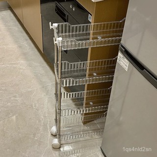 [BBQ]透明置物架收納推車多層超市便利店收納夾縫美妝移動零食調料架子