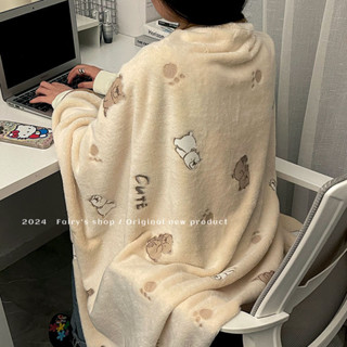 🚀臺灣發貨⚡辦公室披肩午睡毯學生宿捨蓋毯卡通保暖毛絨午休毛毯子四季空調被