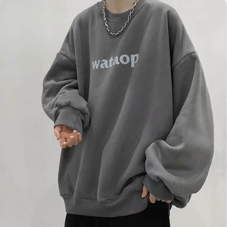 【XIU】🍒圓領衛衣男秋季韓版潮流ins港風無帽外套春秋款潮牌寬鬆百搭衣服 情侶裝 長袖
