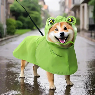 愛寵實用好物分享🐾🐾柴犬雨衣柯基青蛙鬥篷夏季小狗中小型犬防水防髒外出寵物狗狗雨披多樣寵物衣服