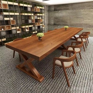 【全臺可上門安裝 開三聯發票 免運到府】工業風家用辦公桌客廳書桌會議桌椅組閤一整套鄉村長方形餐桌實木 PE87